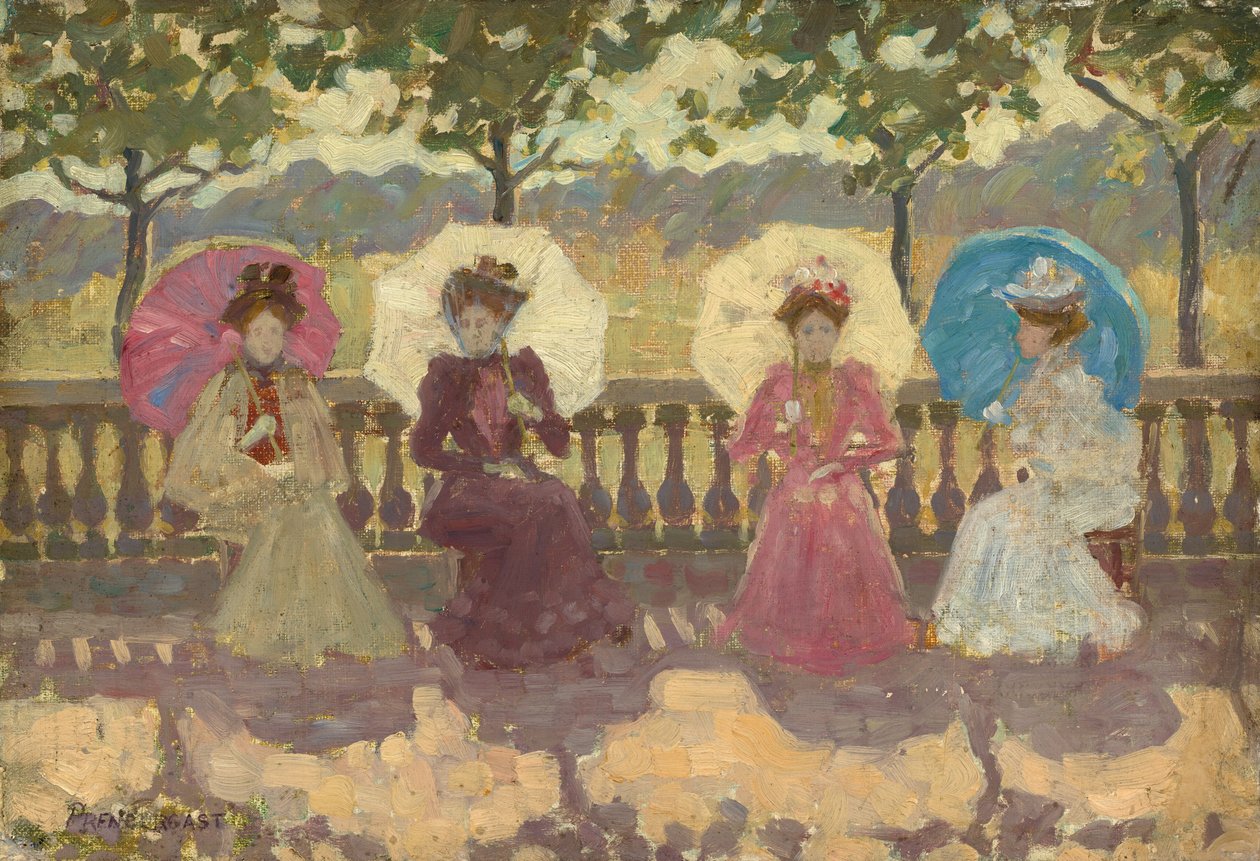 In het park, Parijs door Maurice Brazil Prendergast