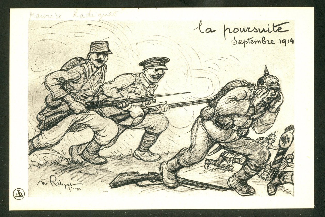 Ansichtkaart, Satirisch in Z & W door Maurice Radiguet