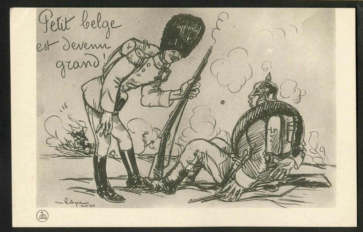 Ansichtkaart, Satirisch in Z & W door Maurice Radiguet