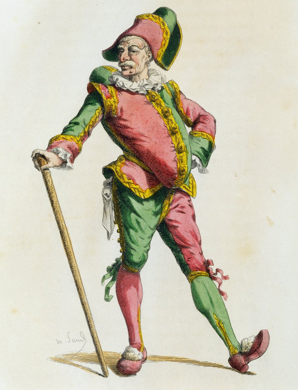 Polichinelle in 1820 door Maurice Sand