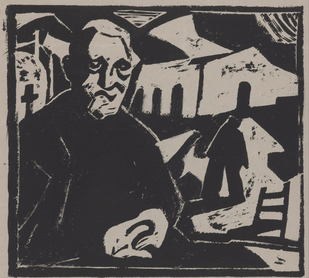 Zittende man door Maurits de Groot (signed by artist)