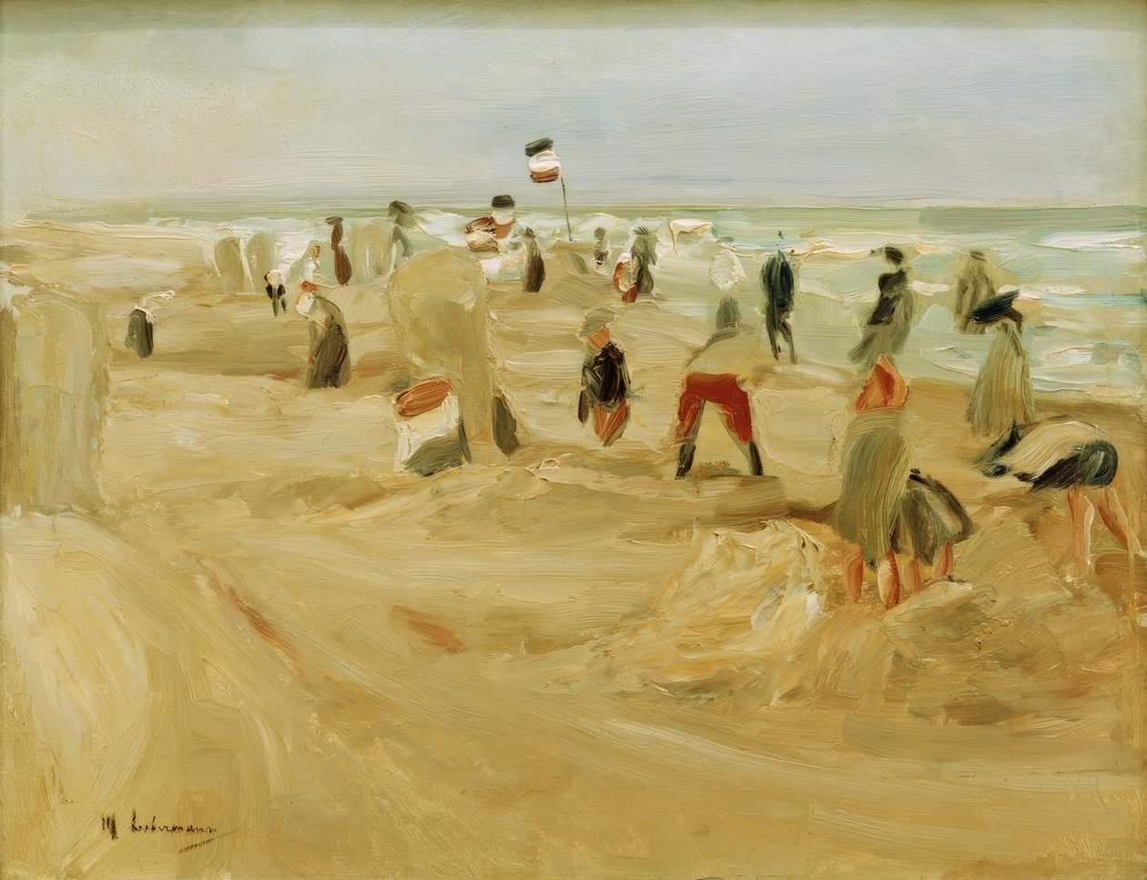 Op het strand van Noordwijk door Max Liebermann