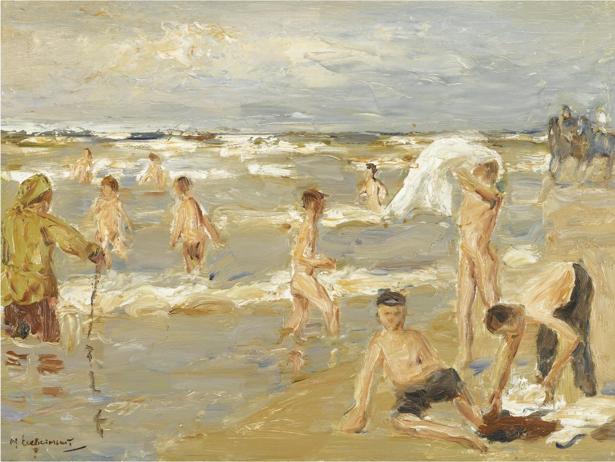 Badende jongens door Max Liebermann