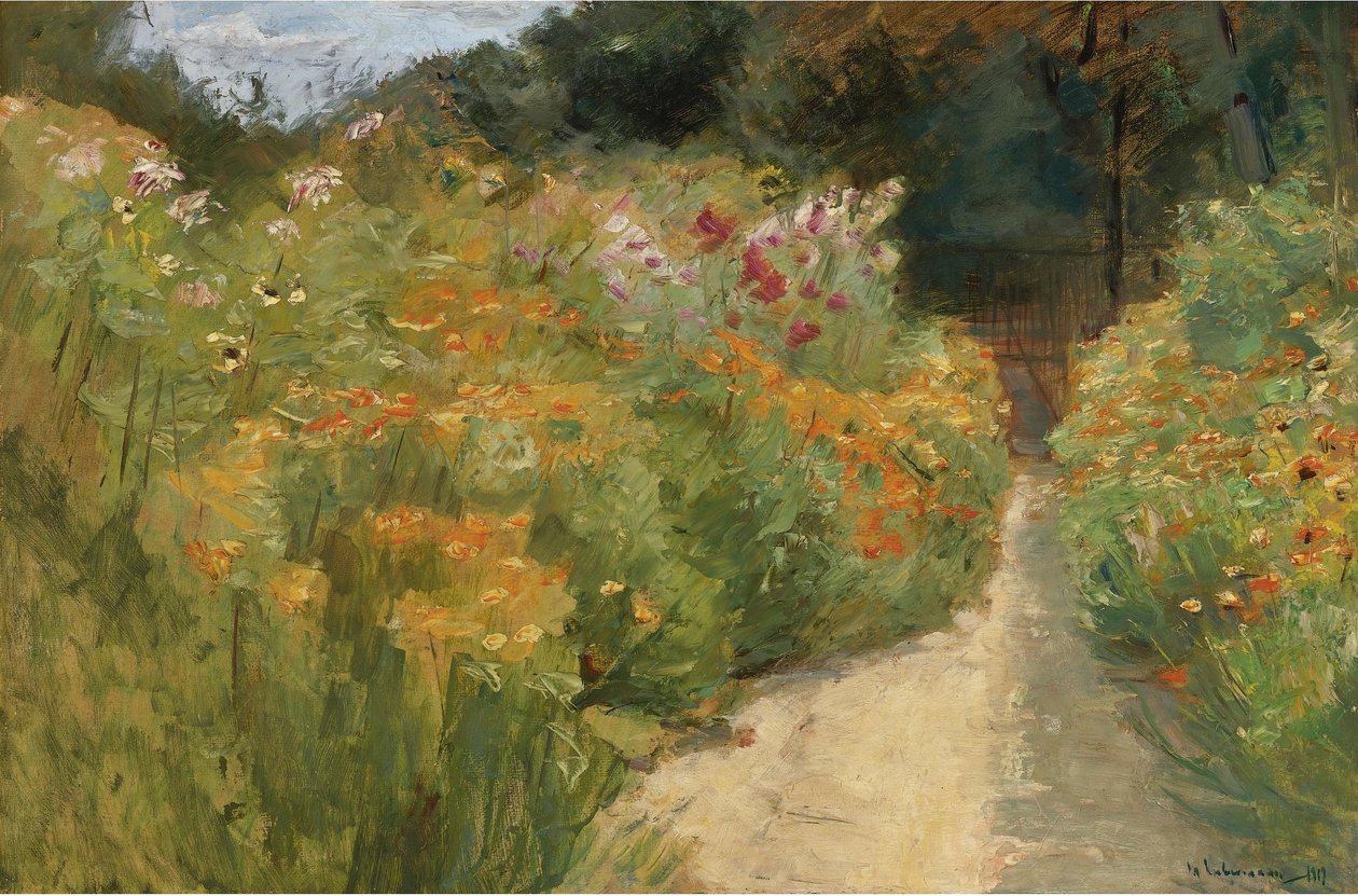 Bloemenstruiken in de Wannseetuin door Max Liebermann