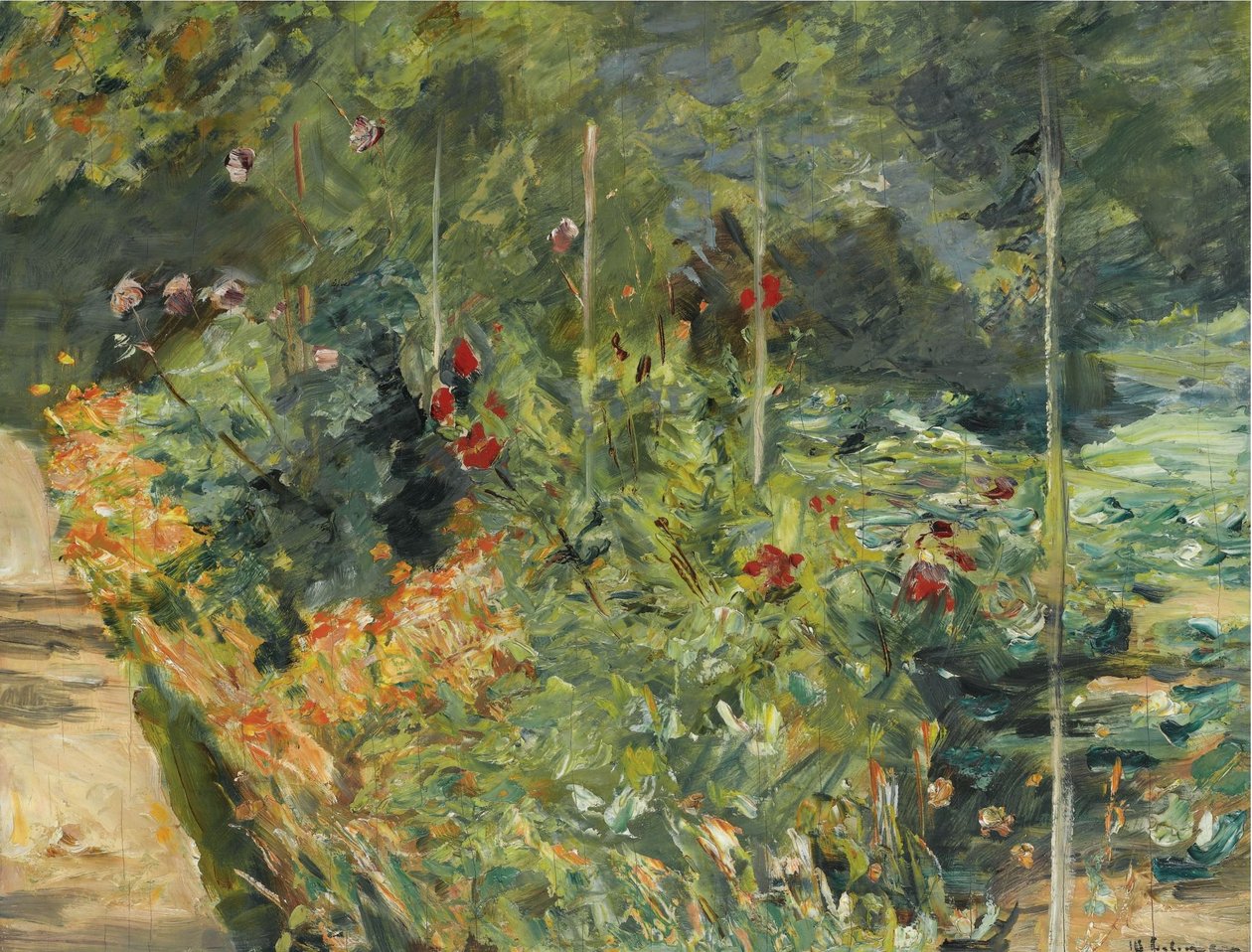 De moestuin in Wannsee naar het westen door Max Liebermann