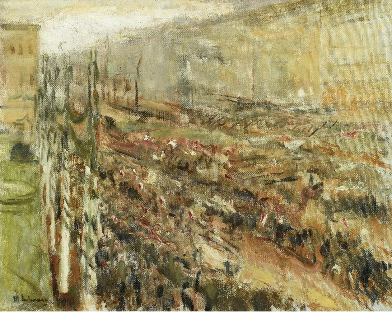 Intocht van de troepen op de Pariser Platz door Max Liebermann