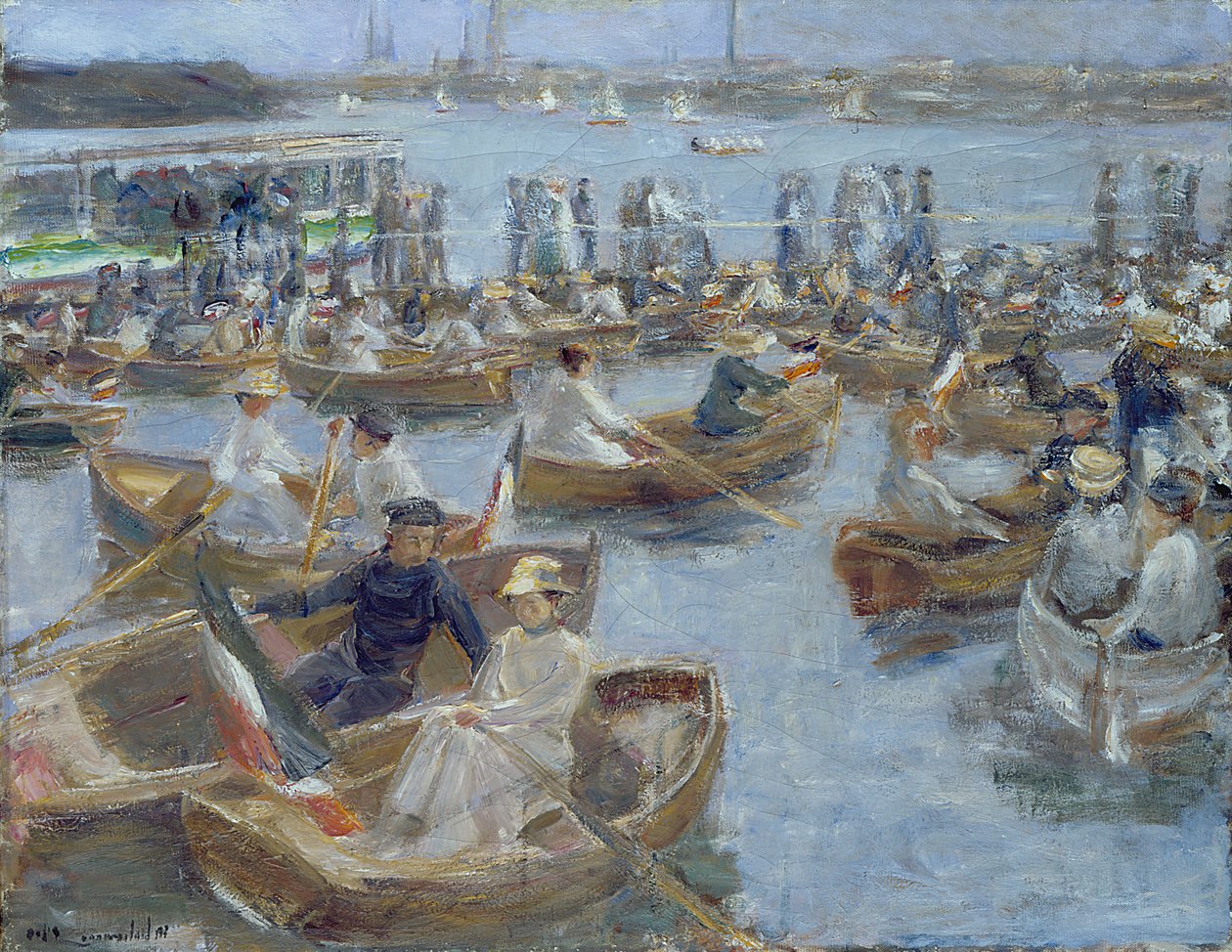 Avond bij het Uhlenhorster Fahrhaus, 1910 door Max Liebermann