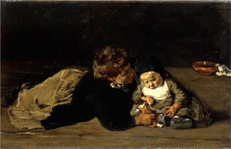 Broers en zussen door Max Liebermann