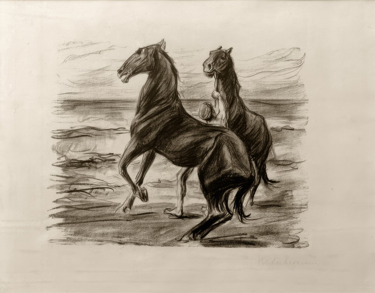 Stijgende paarden door Max Liebermann