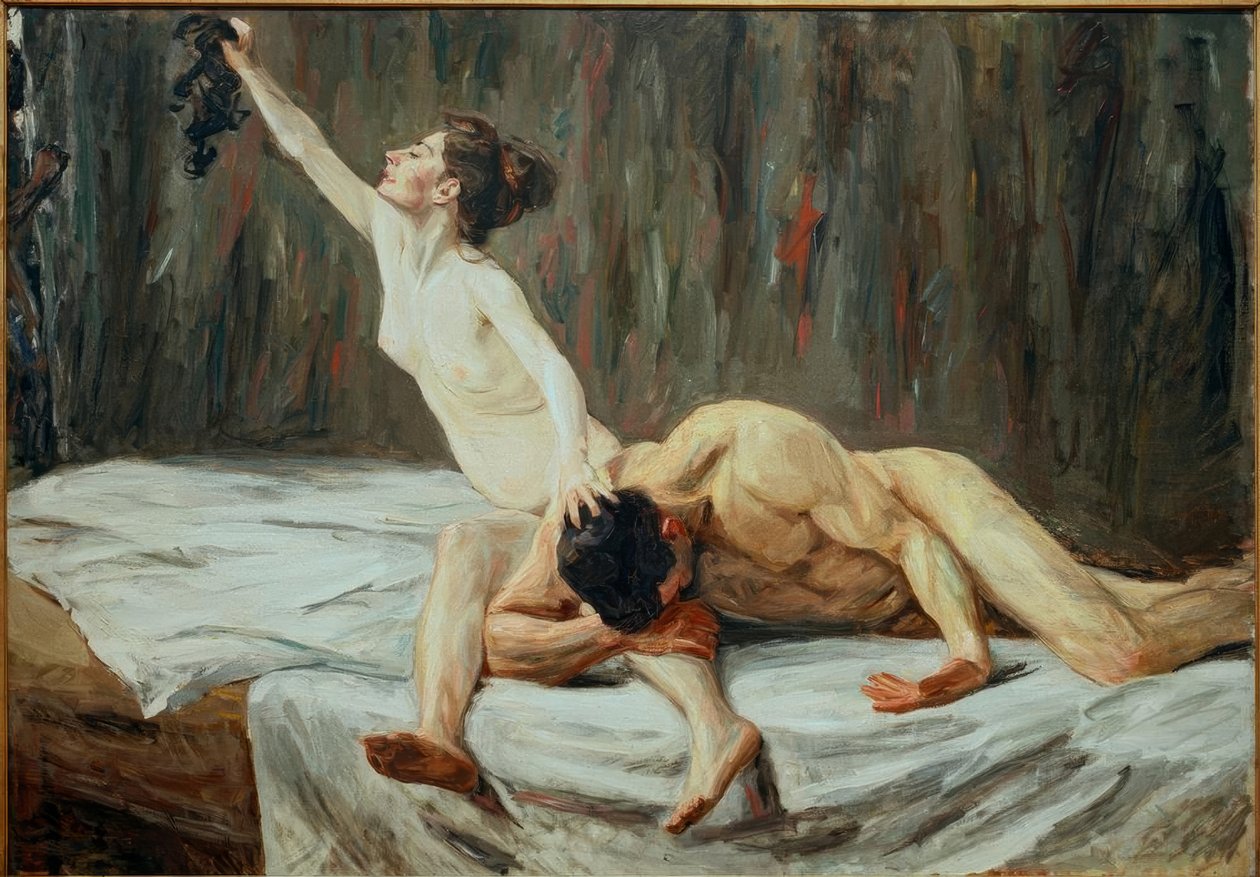 Simson en Delila door Max Liebermann