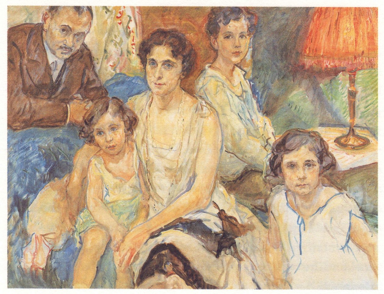 De familie van dokter Janos Plesch door Max Slevogt
