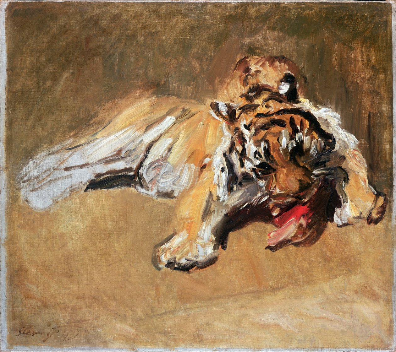 Voedende tijger, 1901 door Max Slevogt