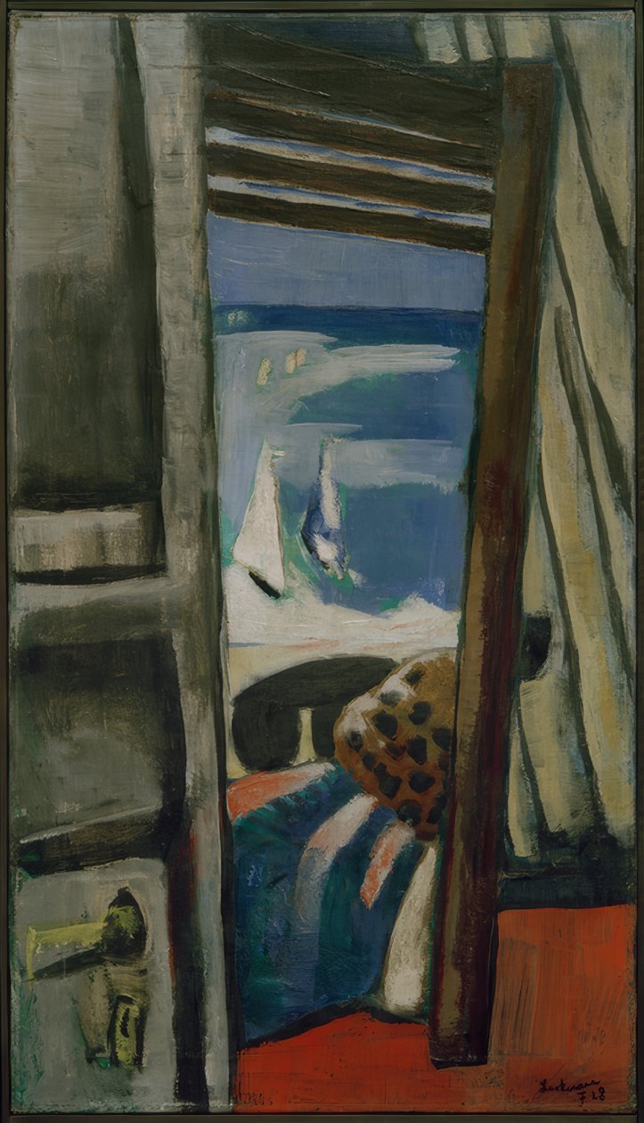 Uitzicht op de Zee, Rood, Grijs, Blauw door Max Beckmann