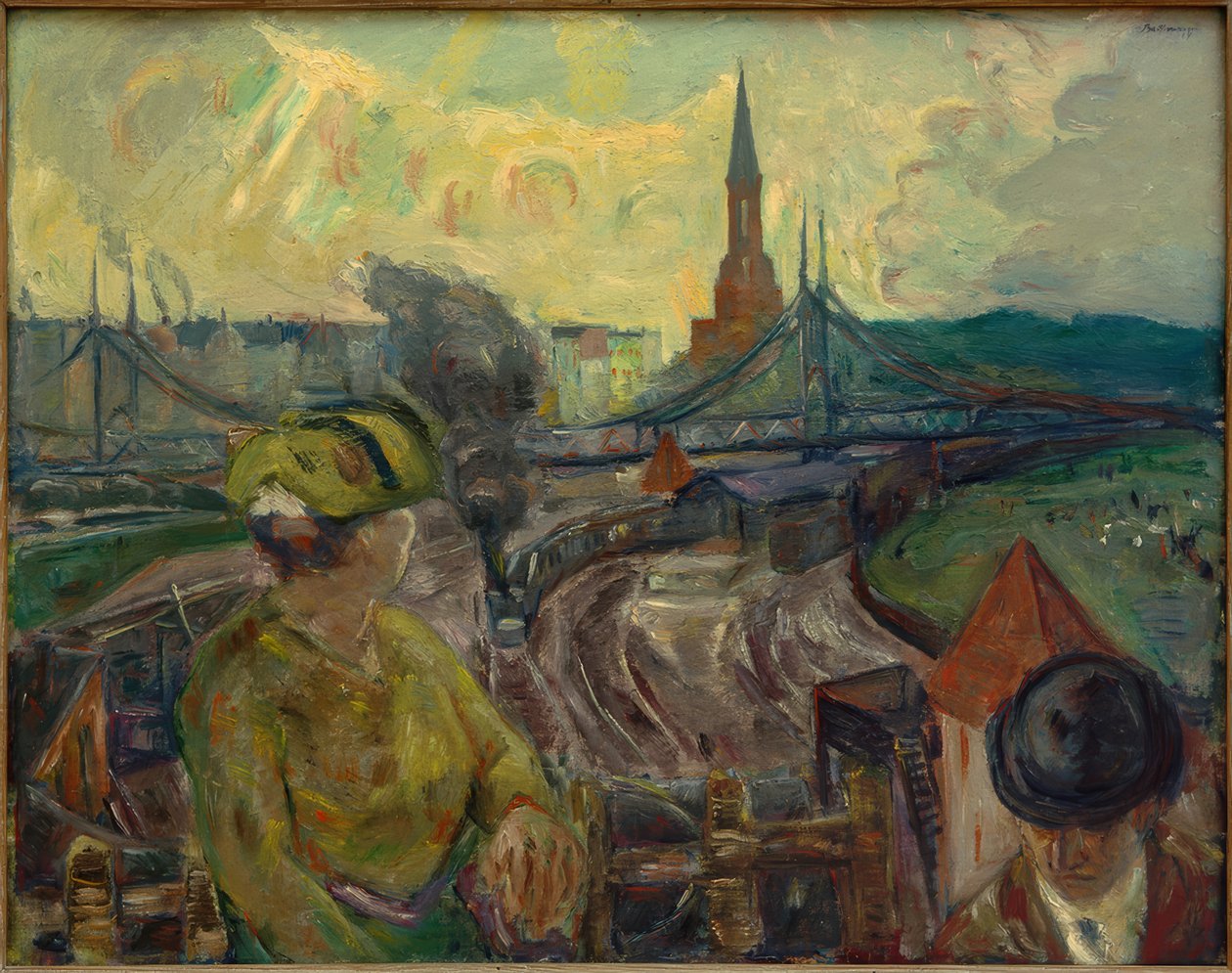 Uitzicht op het station Gesundbrunnen door Max Beckmann