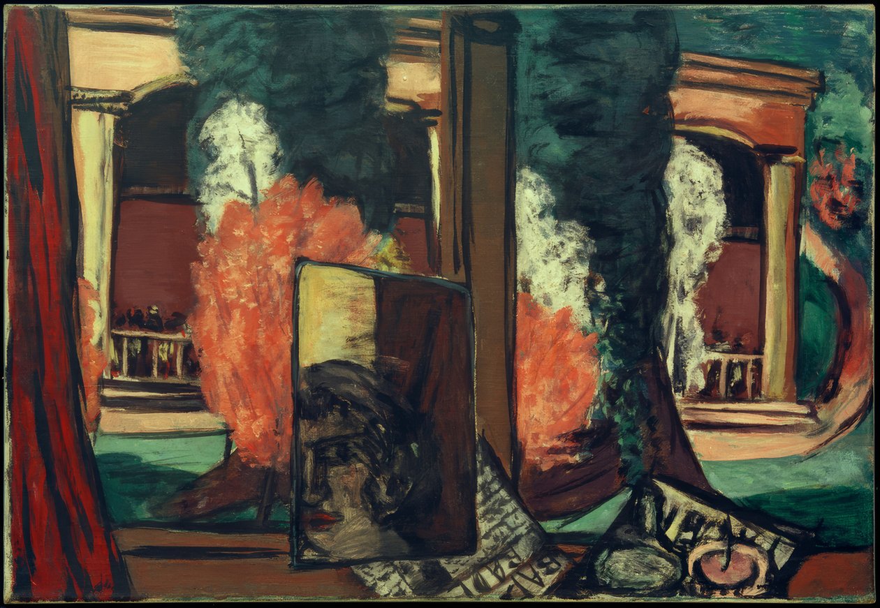 Uitzicht vanuit het raam in Baden-Baden door Max Beckmann