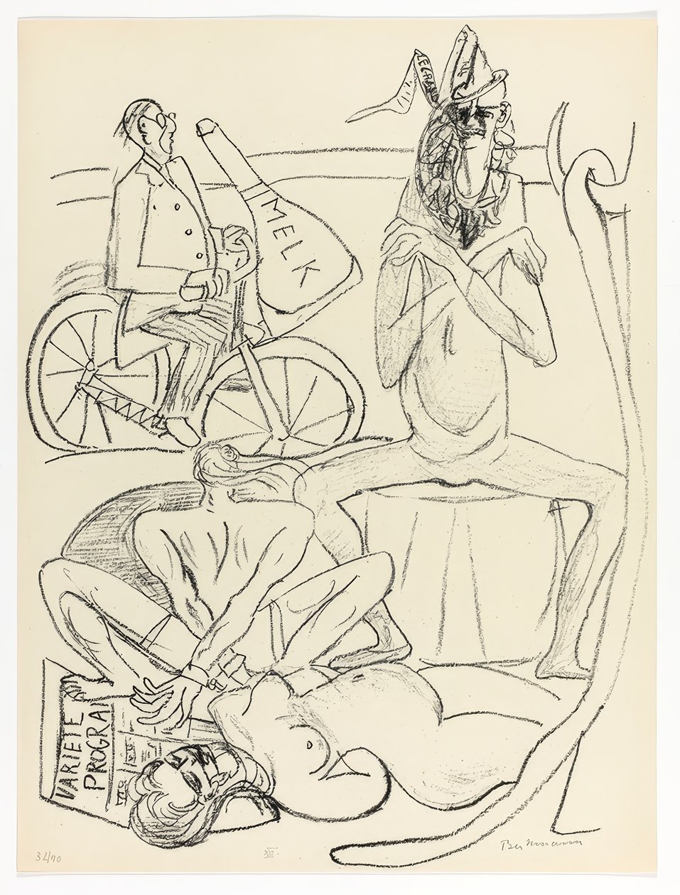Circus, plaat 12 uit Day and Dream door Max Beckmann