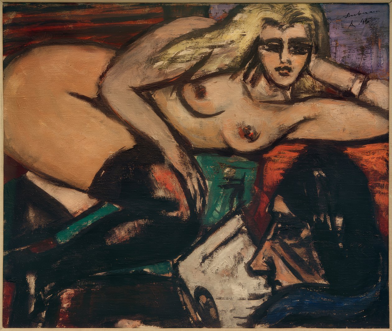 De brief, liggende halfnaakt door Max Beckmann