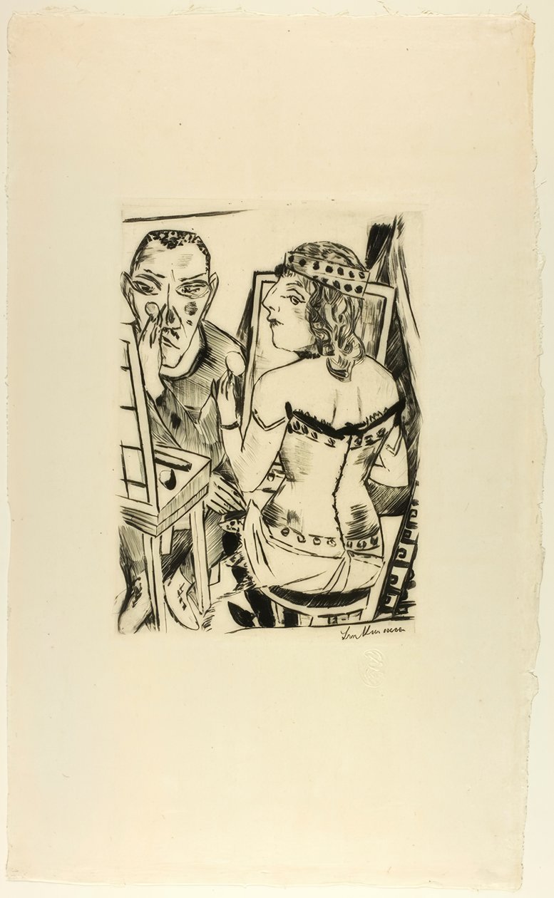 Kleedkamer, plaat twee uit Jahrmarkt door Max Beckmann