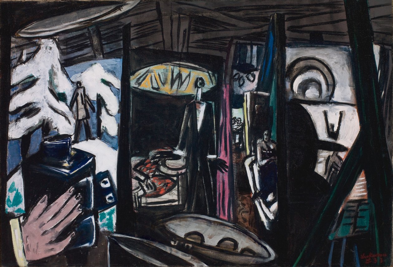 Filmstudio door Max Beckmann