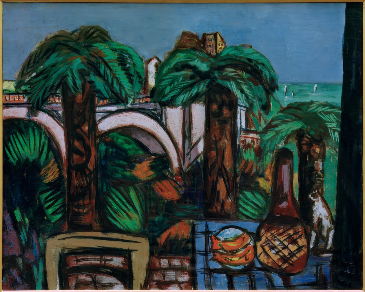 Landschap met drie Palmen. Beaulieu door Max Beckmann