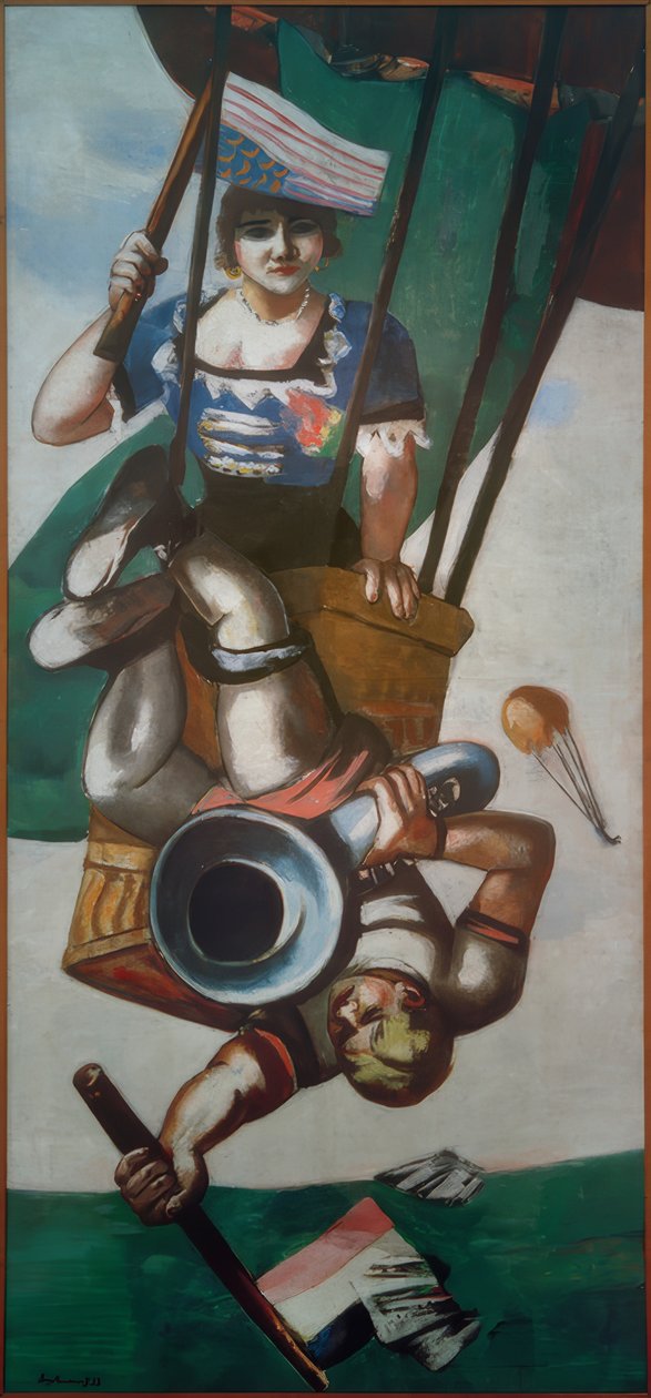 Luchtacrobaten door Max Beckmann