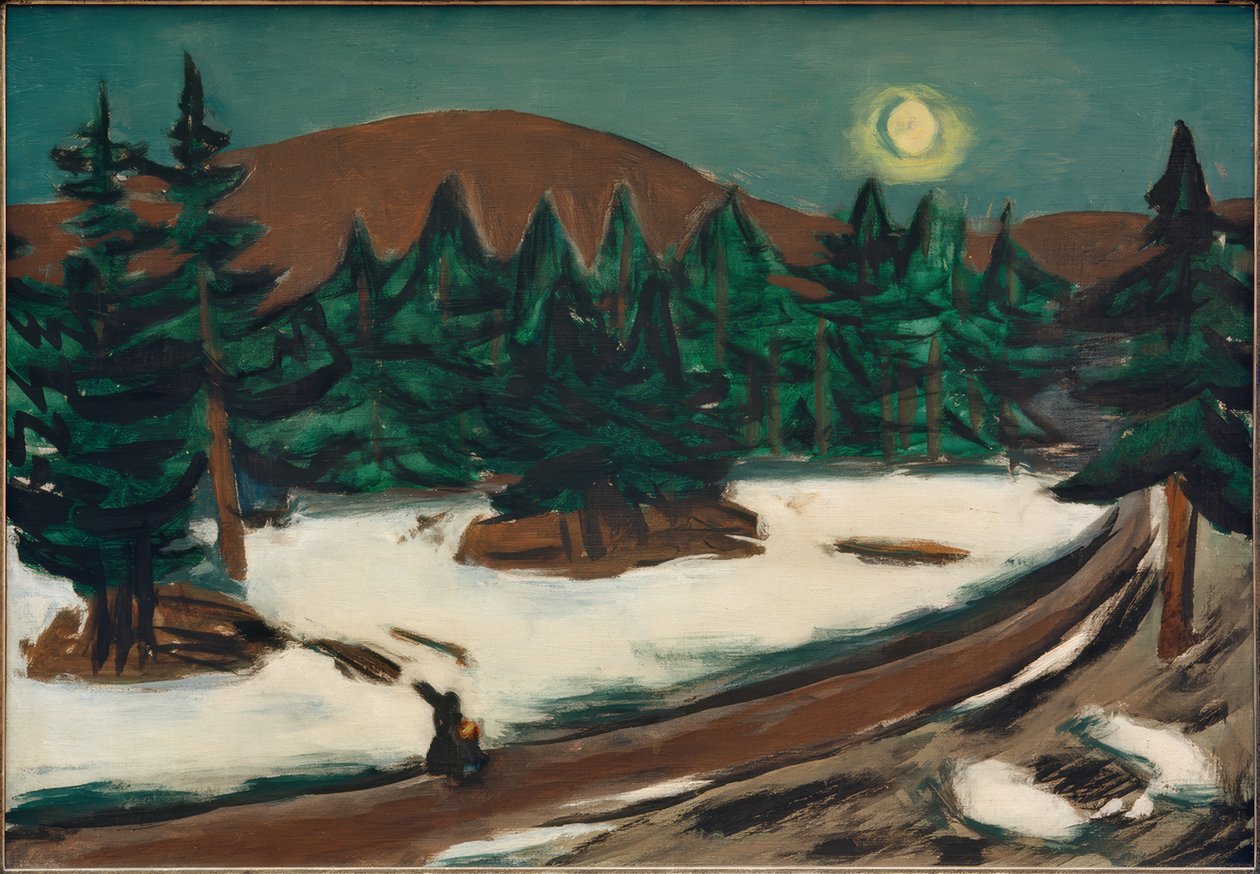 Maanlandschap in de bergen met sneeuw door Max Beckmann