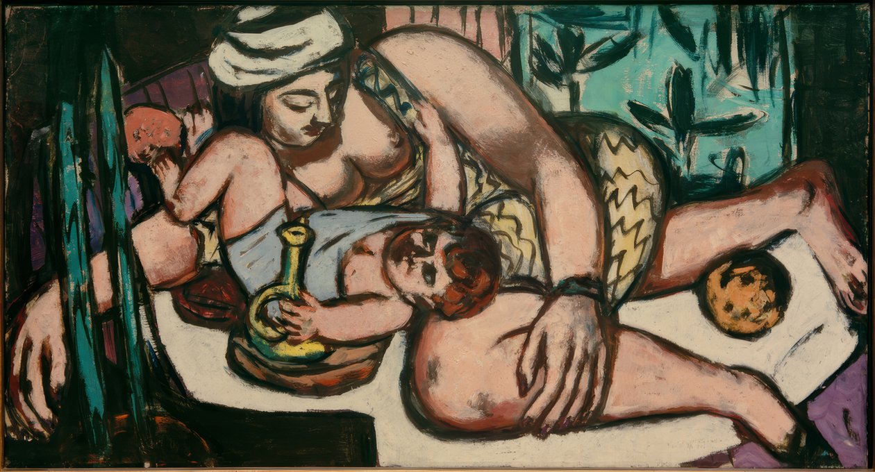 Moeder met spelend Kind door Max Beckmann