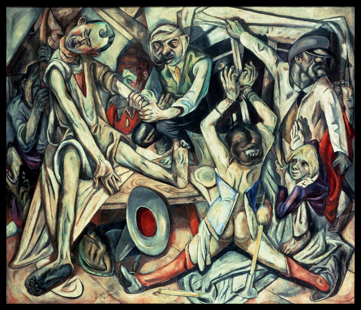 Nacht door Max Beckmann