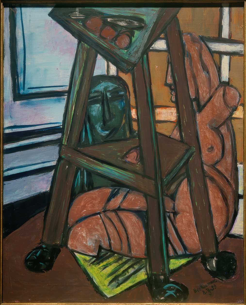 Plastiek-Atelier (Atelierhoek) door Max Beckmann