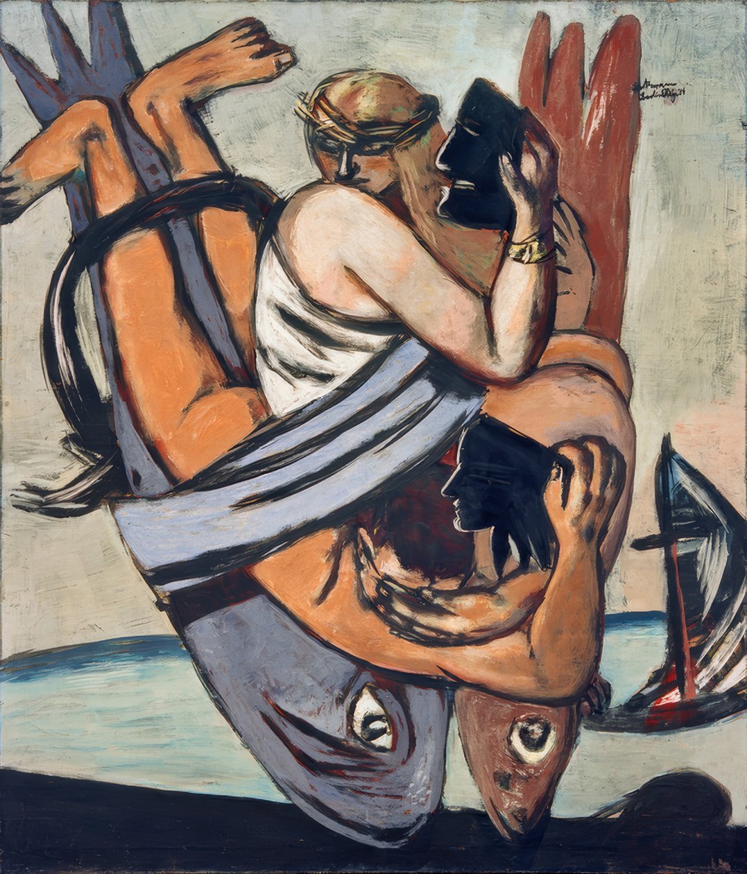 Reis op de vis door Max Beckmann