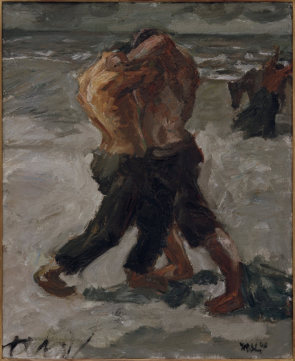 Rivalen: worstelduo door Max Beckmann