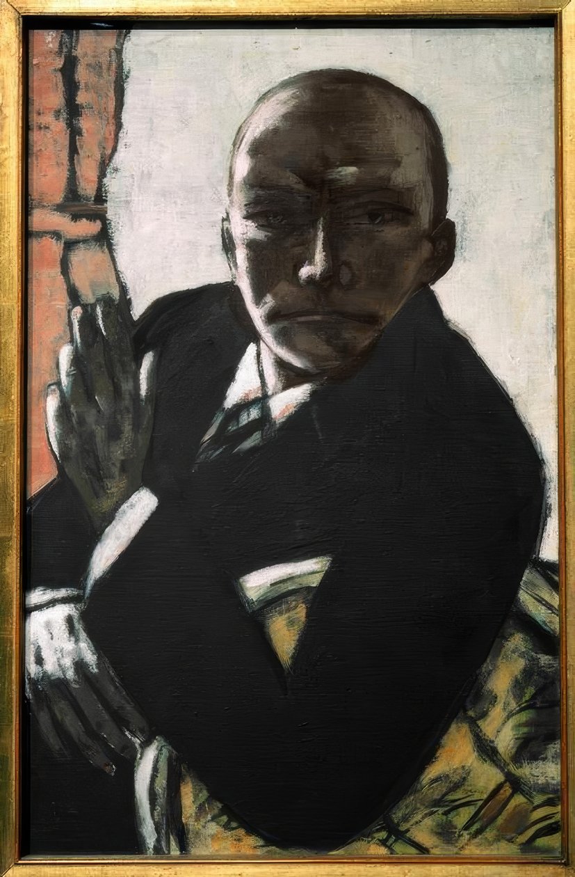 Zelfportret in zwart door Max Beckmann