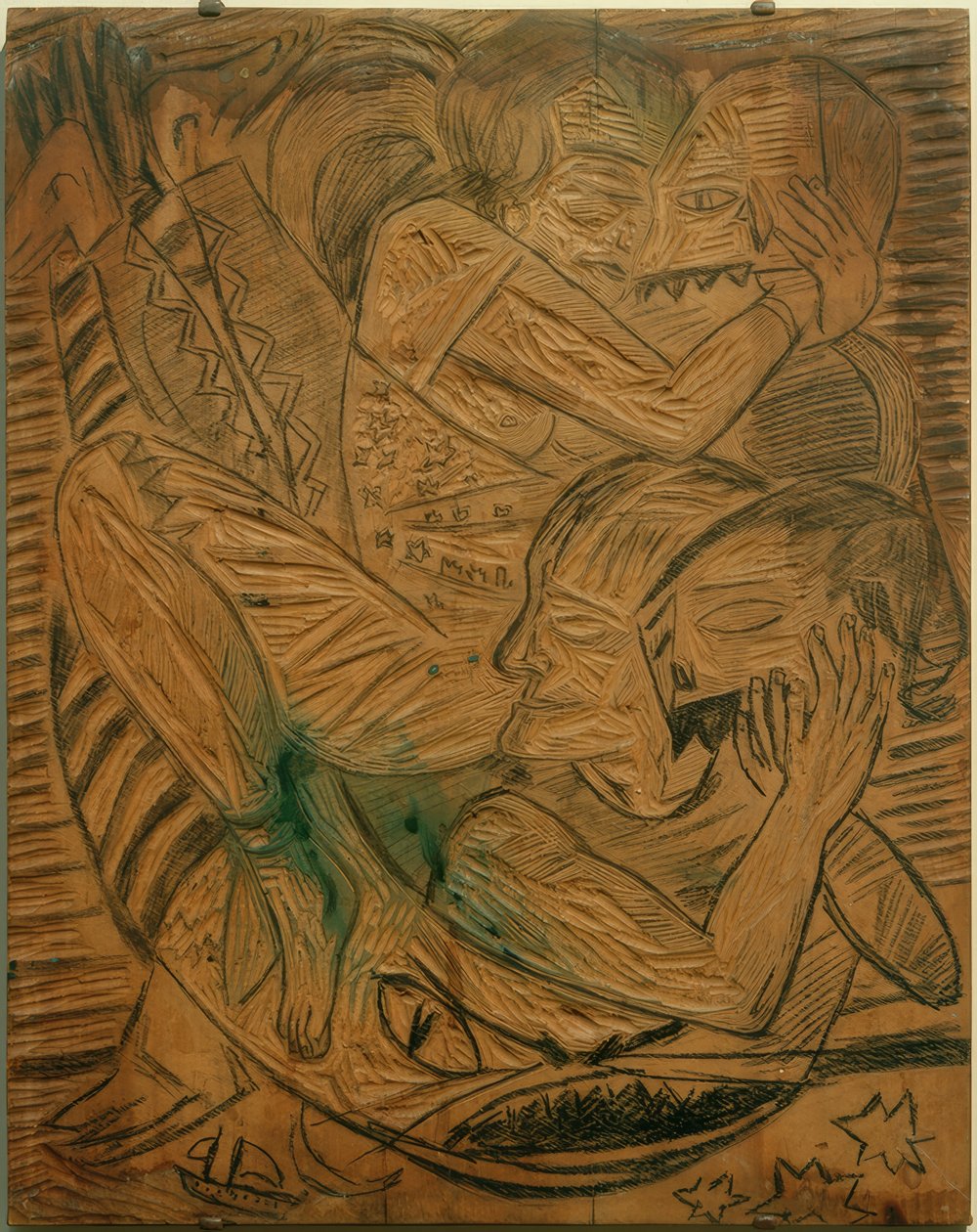 Zelfportret met Naïla als circusartiesten door Max Beckmann