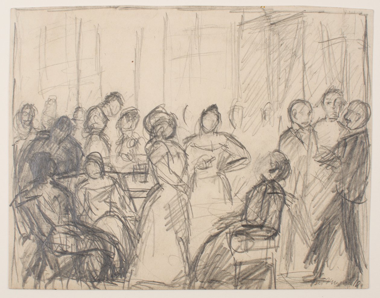 Schets voor Society Party door Max Beckmann
