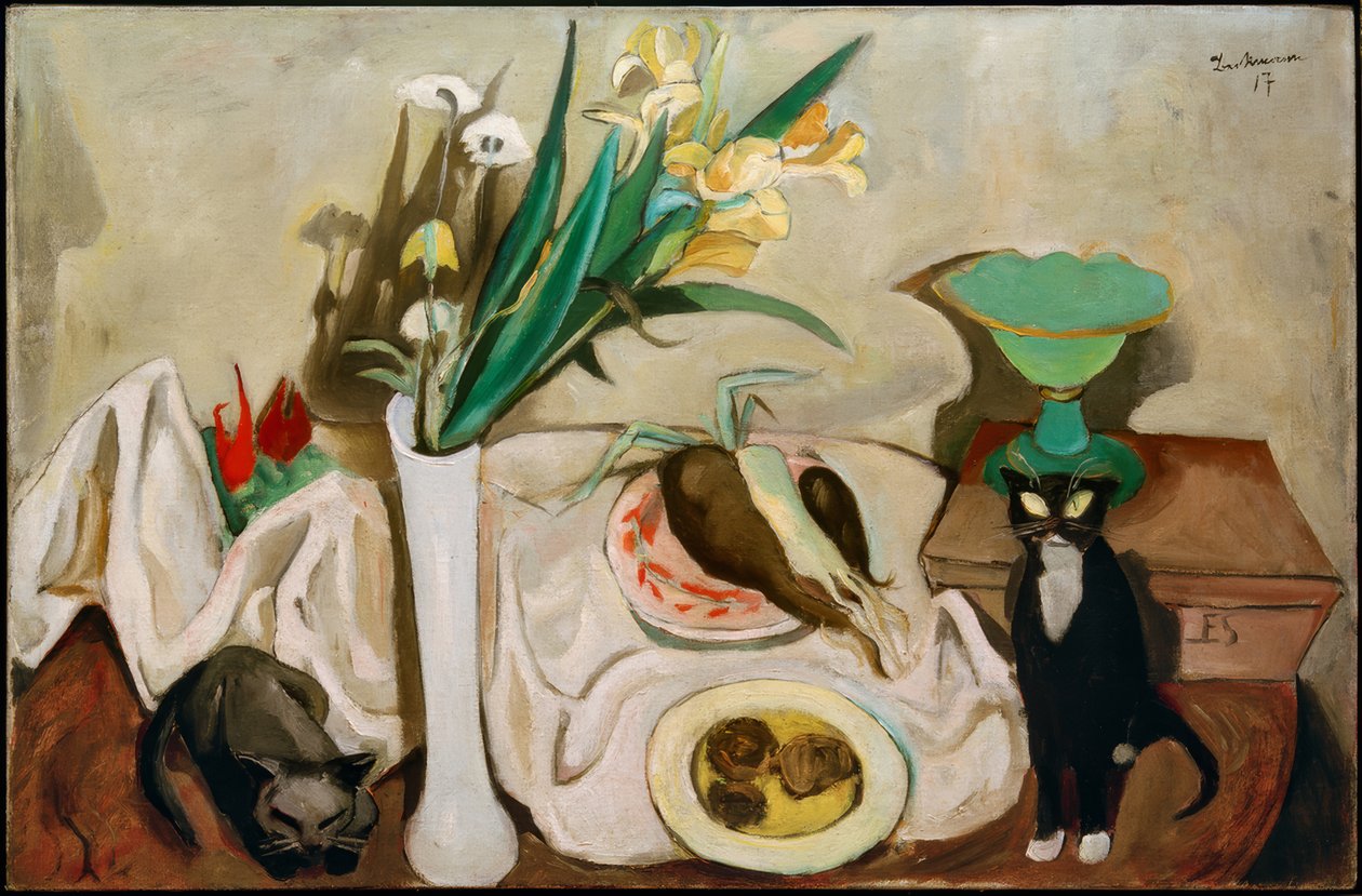 Stilleven met Katten door Max Beckmann