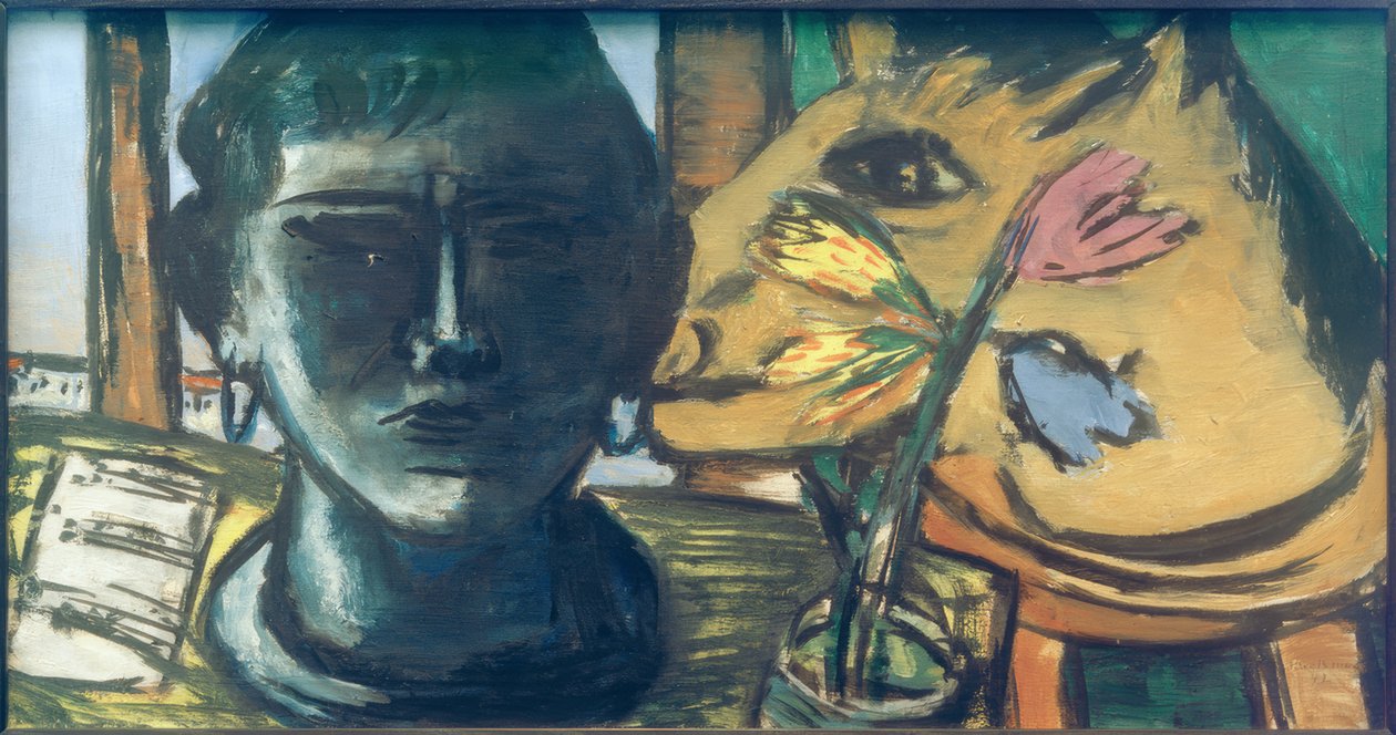 Stilleven met sculptuur door Max Beckmann