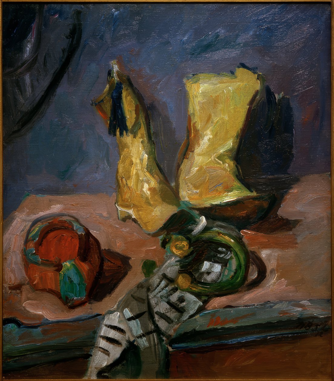 Stilleven met gele laarzen door Max Beckmann