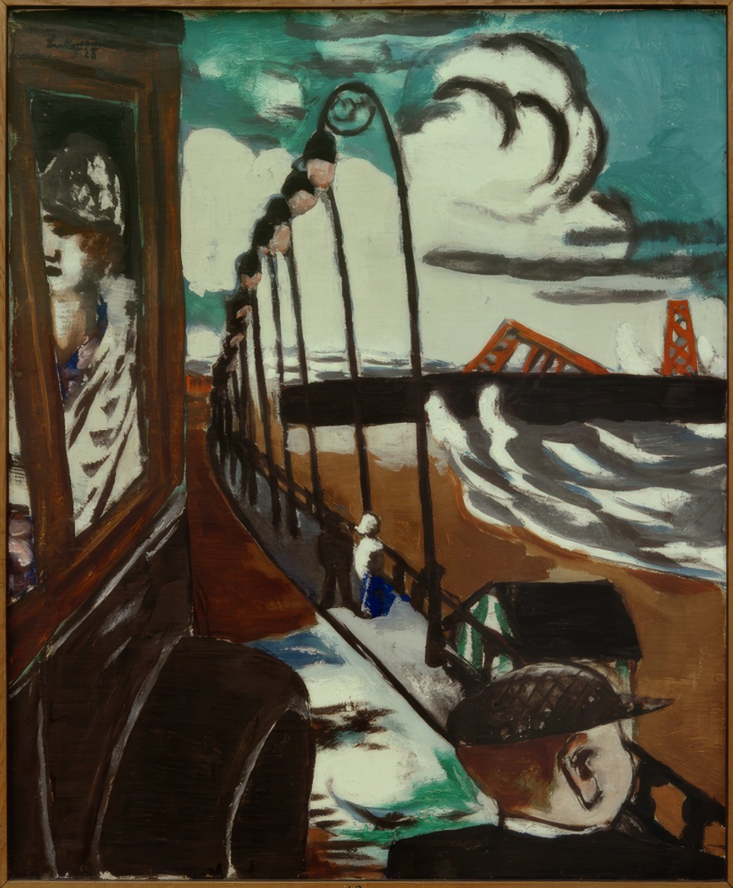 Strandpromenade in Scheveningen door Max Beckmann