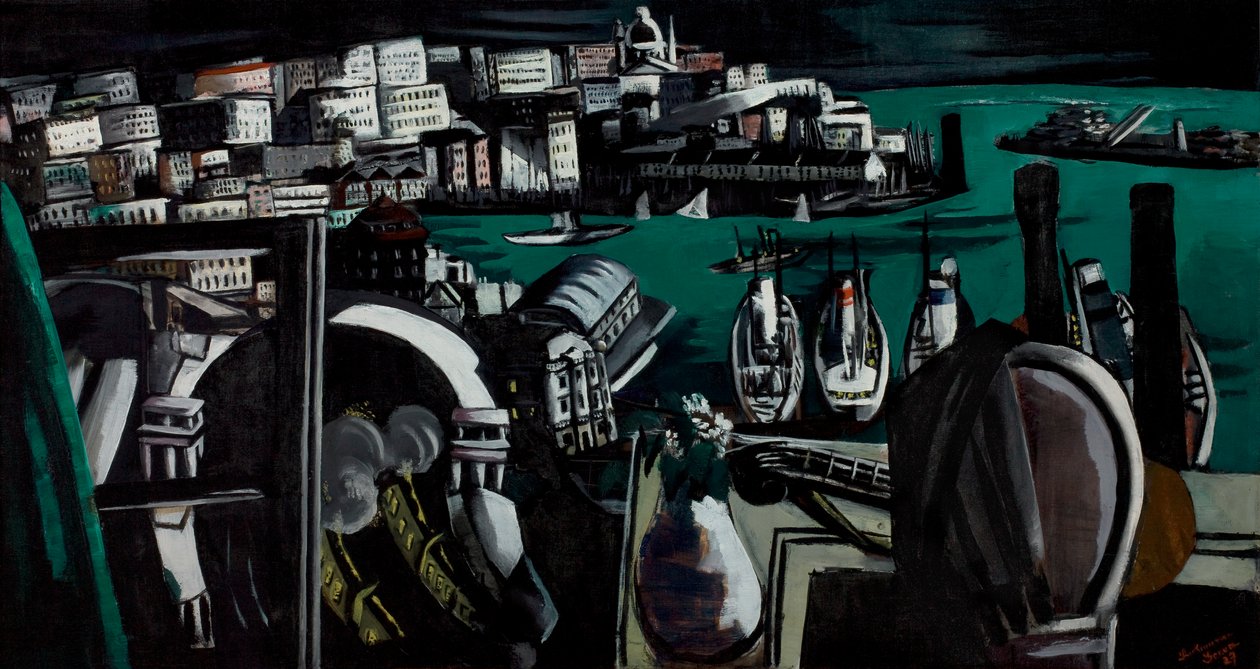De Haven van Genua door Max Beckmann