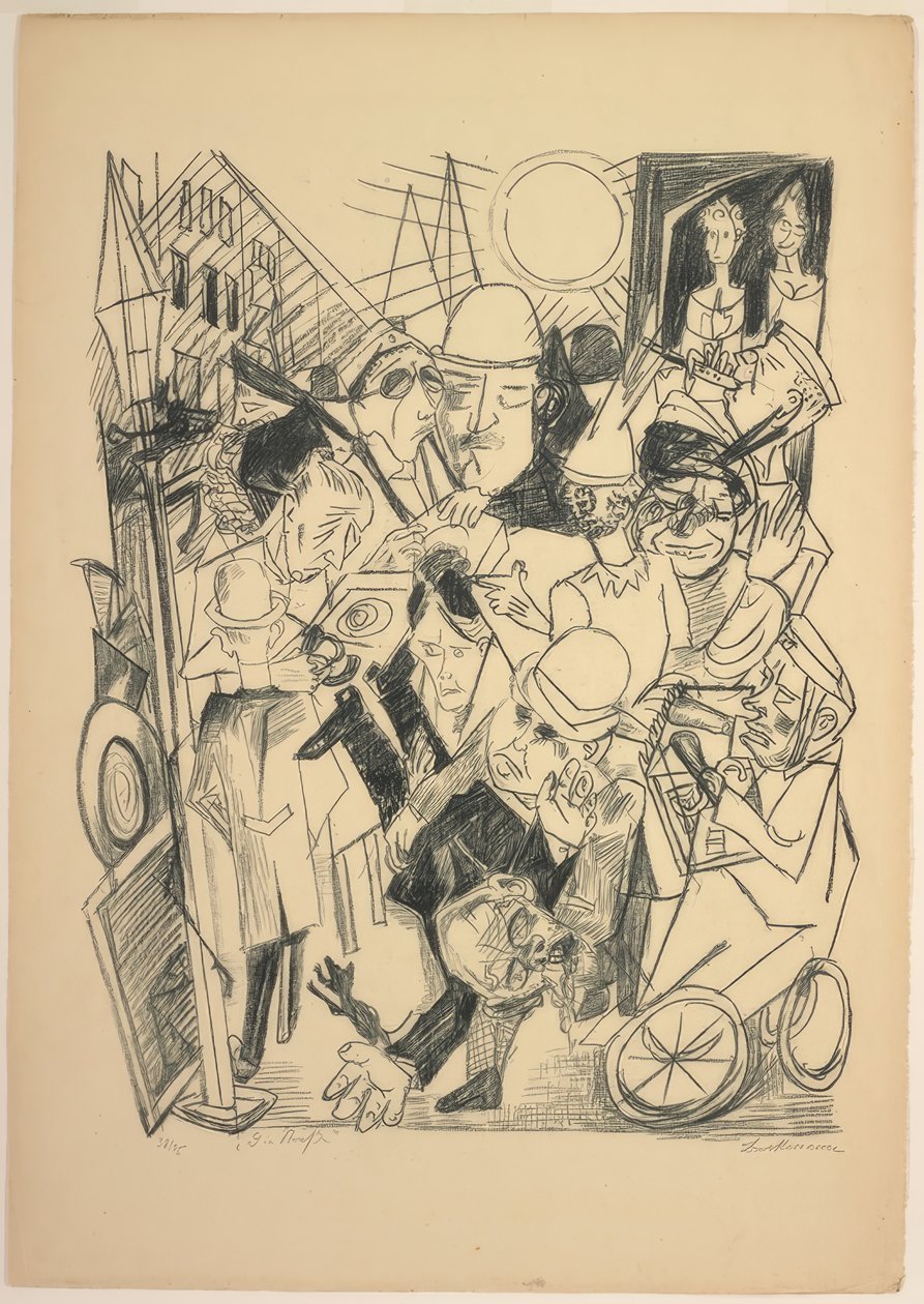 De Straat, plaat drie uit Die Hölle door Max Beckmann