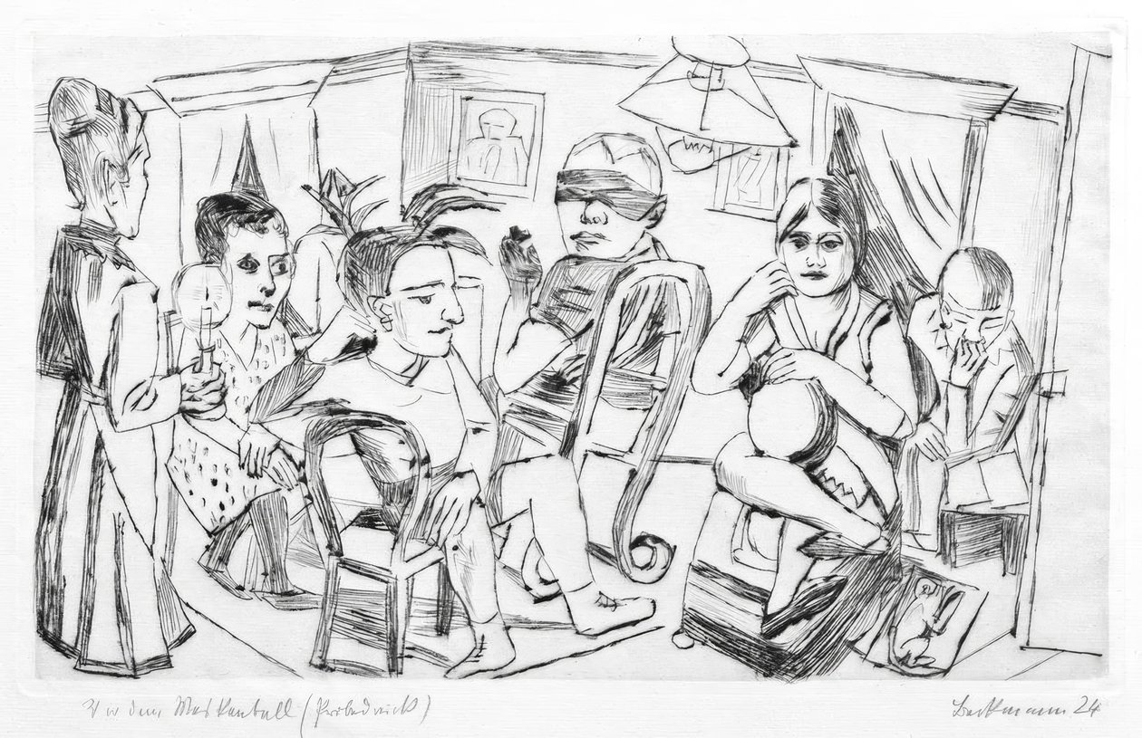 Voor het Maskerbal door Max Beckmann