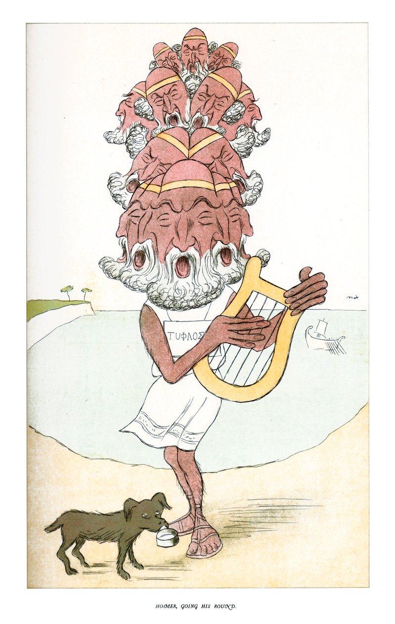 Homer, Op Zijn Ronde, 1904 door Henry Maximilian Beerbohm