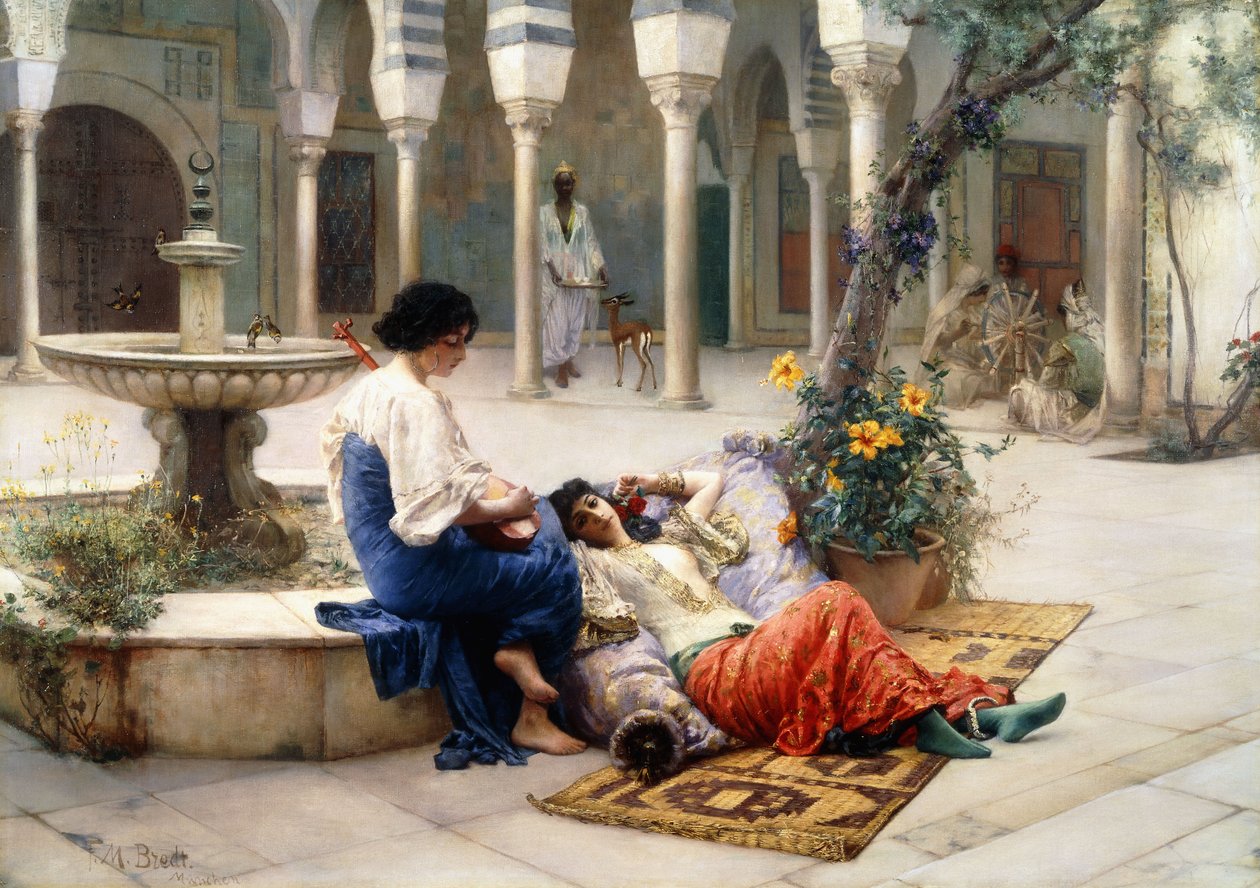 In de binnenplaats van de harem door Ferdinand Max Bredt