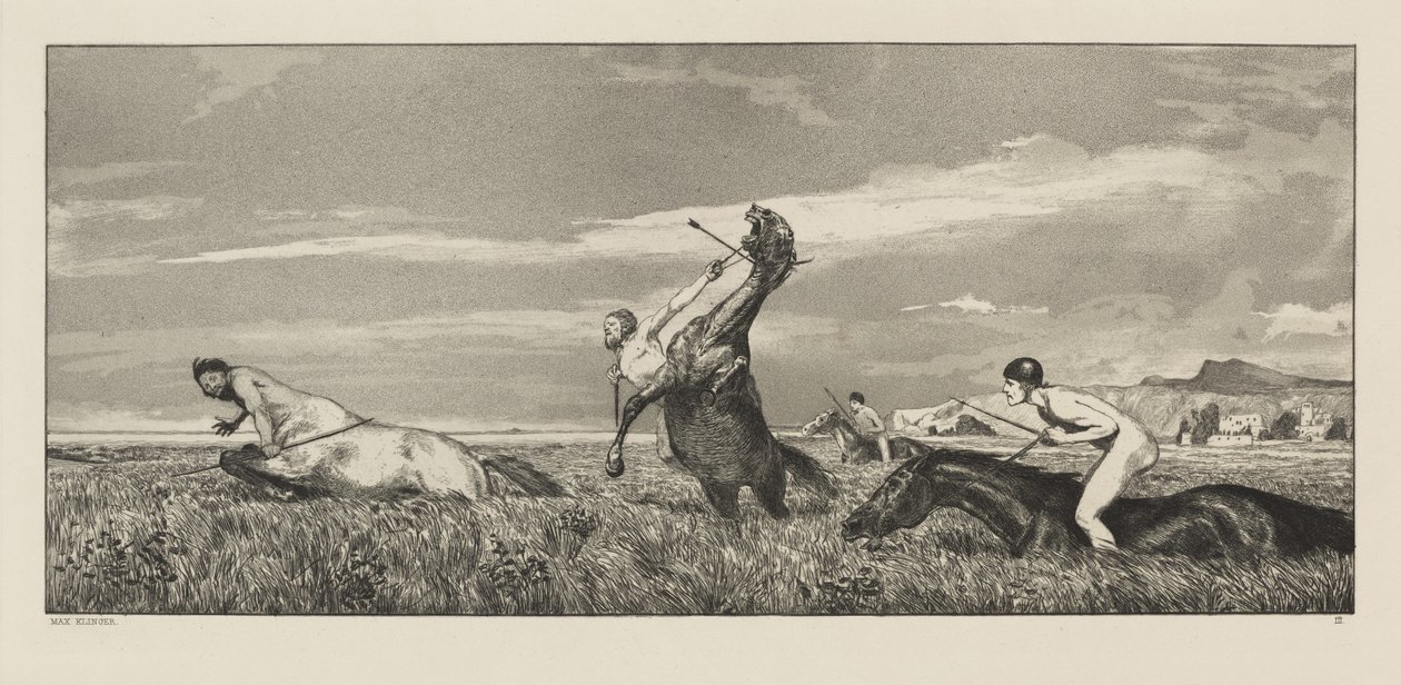 Intermezzi, Opus IV, Bl. 3: Centaur Achtervolgd door Max Klinger