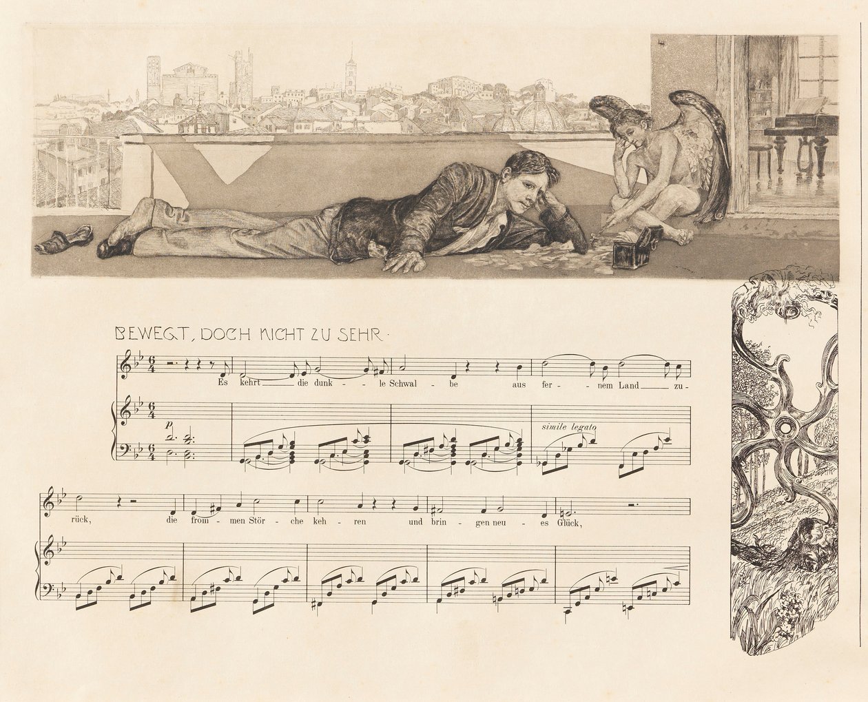 Opus XII, Brahms Fantasie, 1894 door Max Klinger