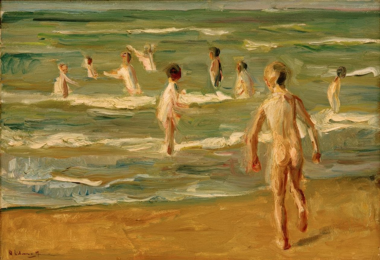 Badende jongens door Max Liebermann