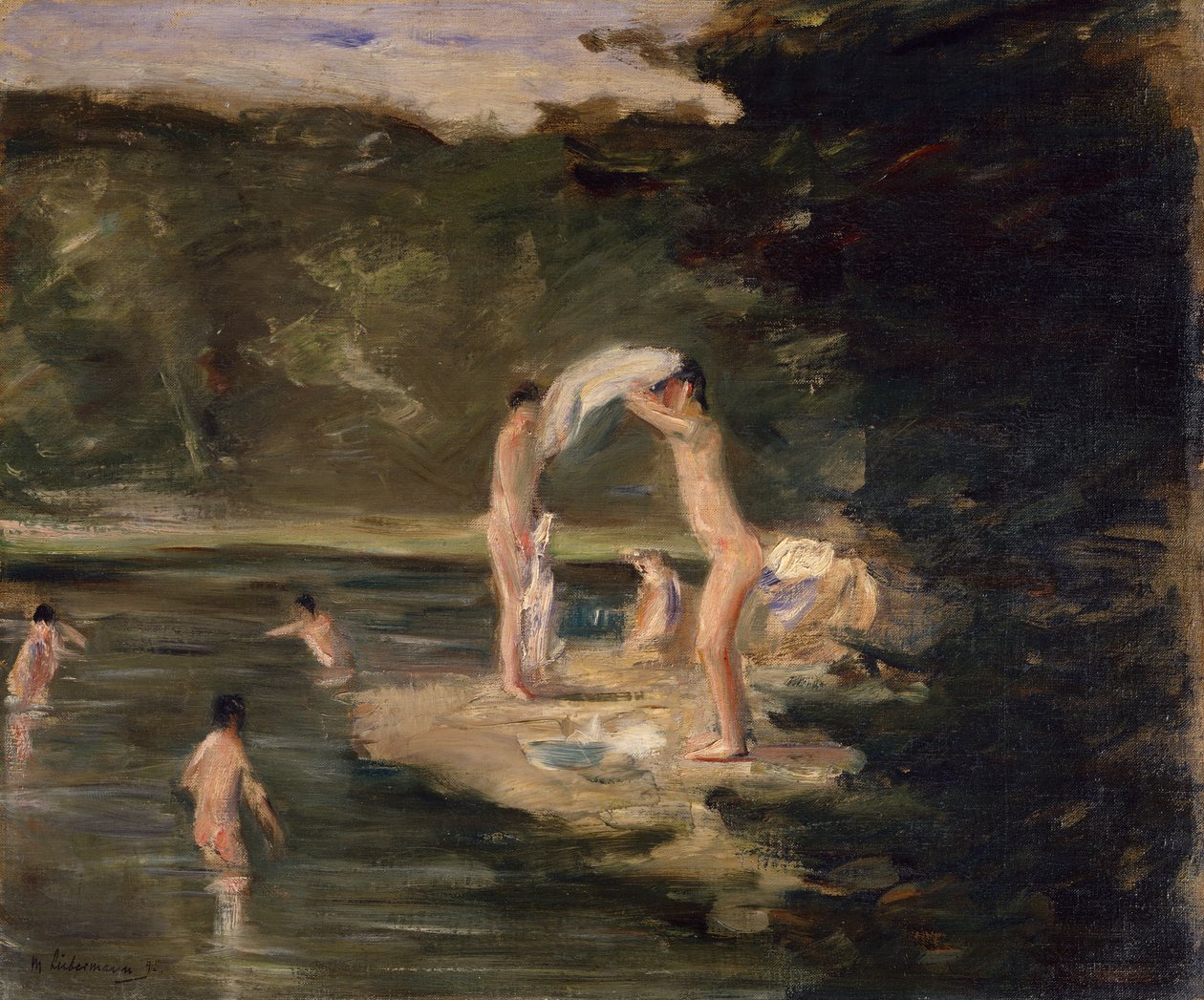 Badende jongens door Max Liebermann