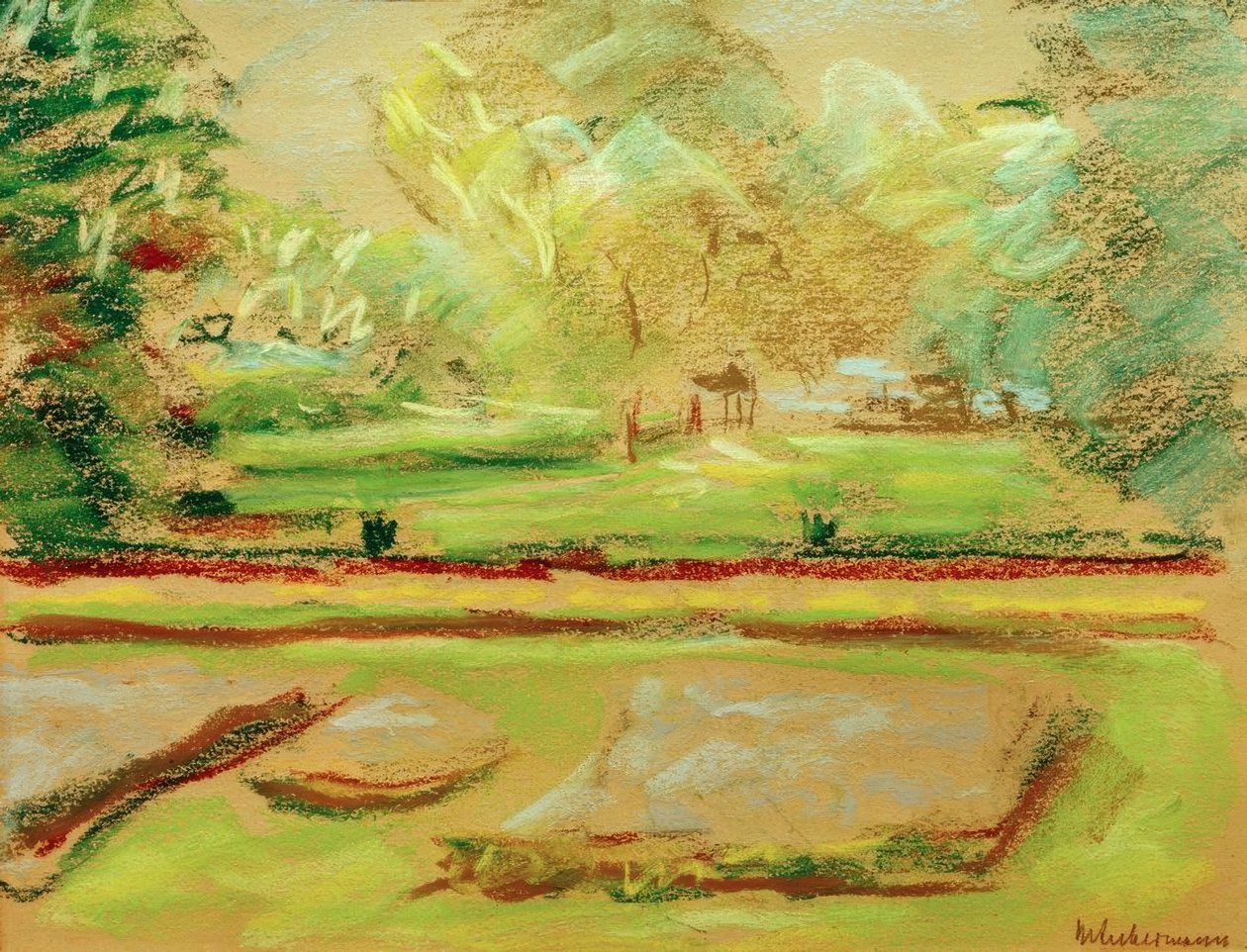 Bloementerras naar het noordoosten door Max Liebermann