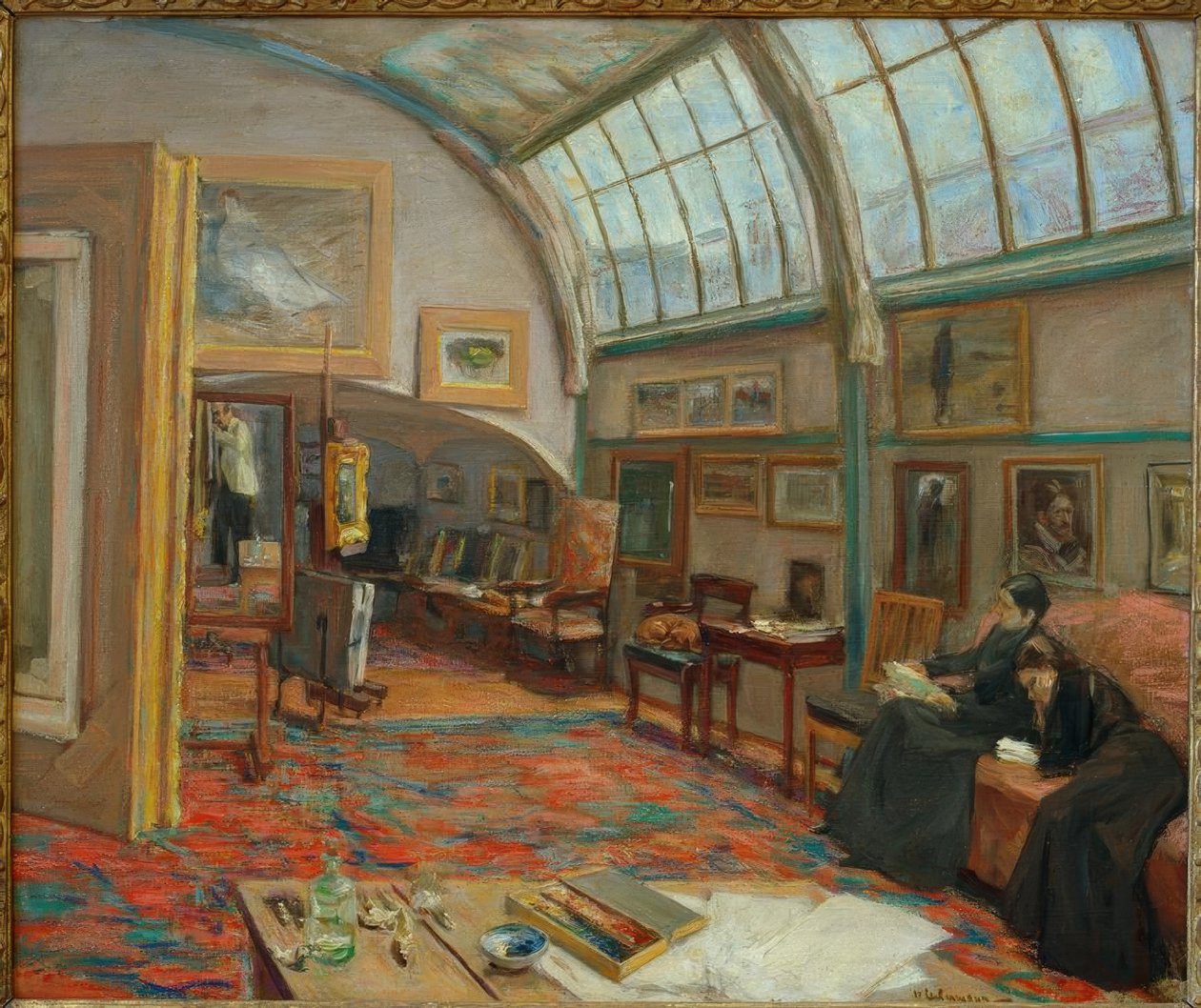 Het atelier van de kunstenaar door Max Liebermann