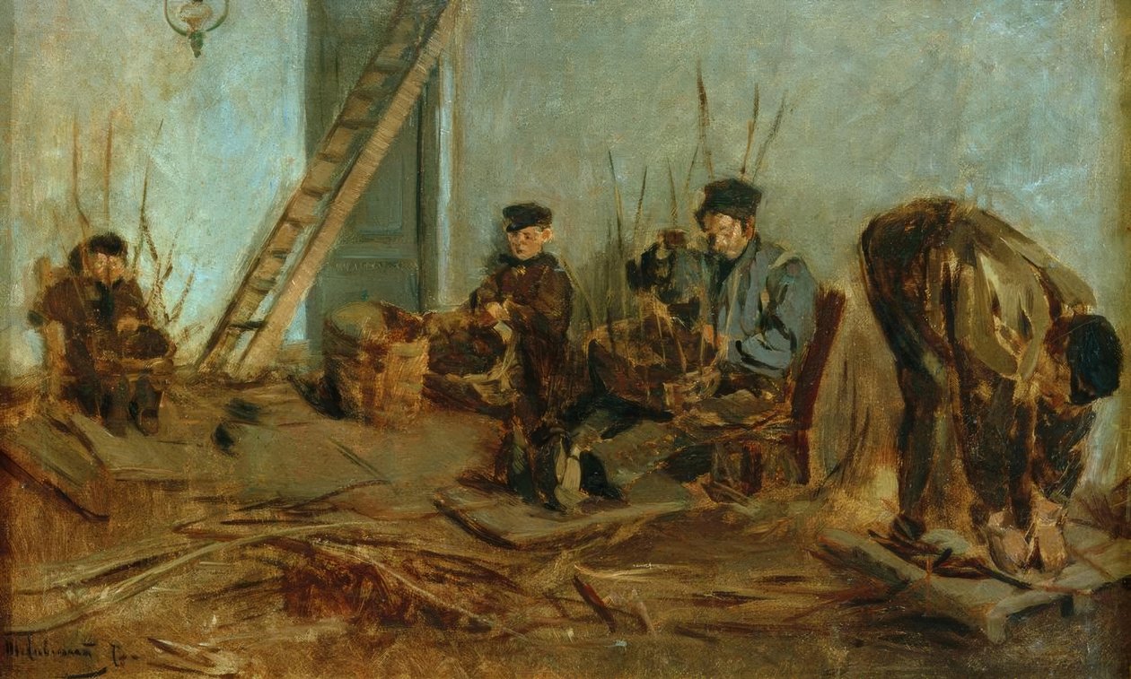 De mandenmakers door Max Liebermann